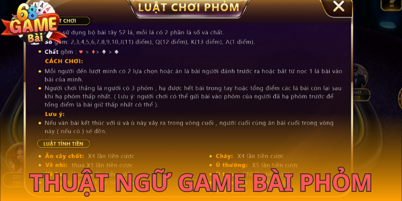 Những thuật ngữ nên lưu ý khi chơi phỏm