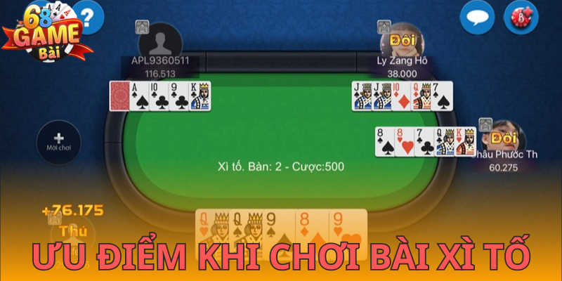 Ưu điểm đặc biệt của trò xì tố 68 Game Bài